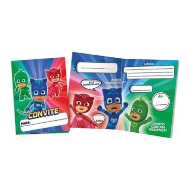 Imagem de Convite Pj Masks- Pacote com 08 Unidades. - Regina