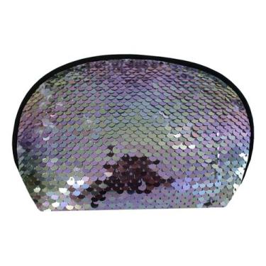 Imagem de Estojo Escolar Necessaire Feminino Juvenil Paetê Muda De Cor - Clio St