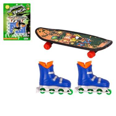 Imagem de Skate de dedo e patins de dedo brinquedo radical obstaculos de mão - A