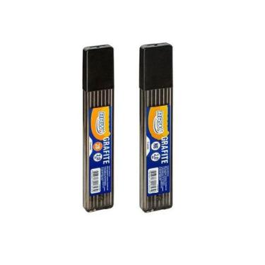 Imagem de Grafite 2.0mm HB / 2B Tubo c/ 6 grafites cada - BRW, 2.0mm 2B