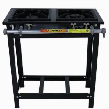 Imagem de Fogão Industrial Extra Venâncio 2 Queimadores a Gás GLP Corpo e Mesa em Aço Carbono - 25109