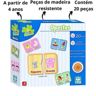 Imagem de Brinquedo Educativo Raciocinio Logico Jogo Dos Opostos 3 Anos 20 Peças