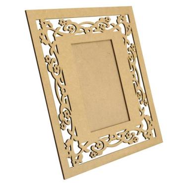 Imagem de Quadro Porta Retrato Florido 26x24 Laser Mdf Madeira - Atacadão do Art