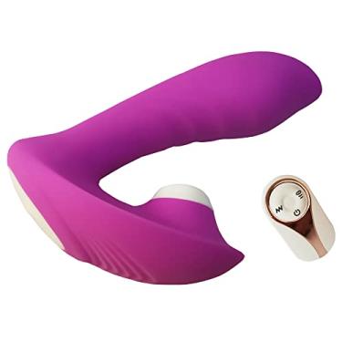Imagem de Brinquedos sexuais adultos para mulheres - vibrador de sucção para clitóris - Dildo vestível de controle remoto para mulheres, 10 modos de sucção e 10 modos de vibração, ferramentas de prazer sexual (Roxo)