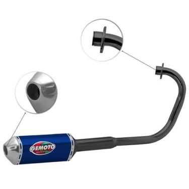 Imagem de Escapamento Esportivo Gemoto Racing 3 Trioval Curva Preta Motos Honda 