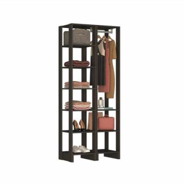 Imagem de Closet com 1 Cabideiro e 9 Nichos EY104-105 Linha Yes Emovell, Grafite