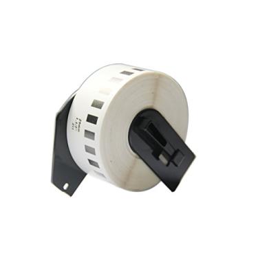Imagem de IDIK -22211 Etiquetas de substituição compatíveis com Brother DK-2211 etiqueta de filme preto sobre branco 29 mm x 15,5 m/rolo embaladas em caixa de varejo impressa individual com cartucho permanente
