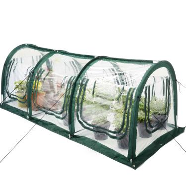 Imagem de Poray Pop Up Tunnel Estufa Jardim Portátil Estufa Jardinagem Flor Casa Casa Planta Sol Quarto com Cobertura de PVC para Proteger Plantas de Geada Fria e Pássaros Malha de Insetos