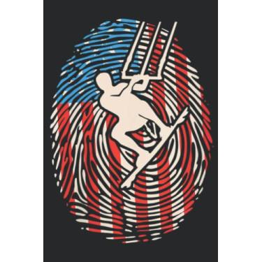 Imagem de Womens Kitesurfing US American Flag DNA Kiteboard Kitesurfer Art Quote: Lined Journal Notebook To Do Schedule, Medium 6x9 Inches, 100 Pages, Printed Cover