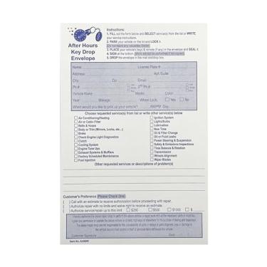 Imagem de Envelope com 100 caixas noturnas/após o horário de expediente para reparo ou serviço de oficina, 15 x 23 cm, descasque e sele, extremidade aberta, 12,7 kg branco, 100/caixa