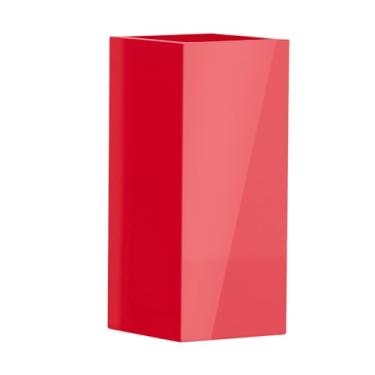 Imagem de Vaso Fibra De Vidro Quadrado Texas G 80cm Caixa Grande Decorativo (Vermelho)