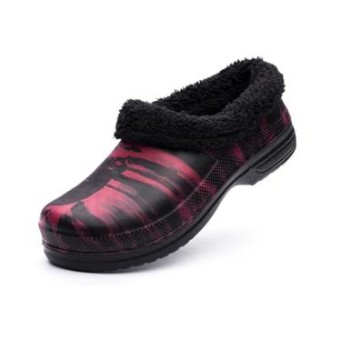 Imagem de Sapatas Profissionais Do Cozinheiro Chefe Dos Homens, Inverno Quente Moda Deslizamento Resistente Absorção De Choque Segurança Trabalho Chef Sapatos, Sapatas Largas Ocasionais(Red,47 EU)