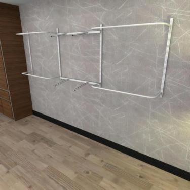 Imagem de Arara de roupas closet quarto com 14 peças regulável 300x100 cm cor br