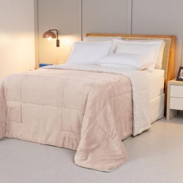 Imagem de Cobertor KING dupla face sherpa manta fleece matelasse - SAFIRA ENXOVA