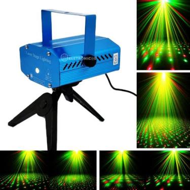 Imagem de Mini Laser Laser Projetor Holográfico Led Strobo Pisca Pontinhos Event