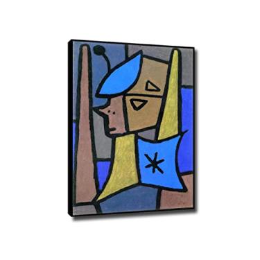 Imagem de JZSDGB Impressão de arte em tela Black Frame 'Marin' por Paul Klee - Reprodução de pintura famosa em tela fina arte de parede abstrata giclée imagens em tela para decoração de casa 50 x 75 cm (20 x 30