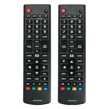 Imagem de 2 pacotes AKB75095330 substituir controle remoto compatível com LG LCD LED Smart TV 28LJ400B 28LJ400B-PU 32LJ500B-UB 32LJ500BUB 32LJ500UB 32LJ500-UB 43LJ5000M 43LJ50000M 28LJJ 400BPU 28MT42DF 32LJ500B