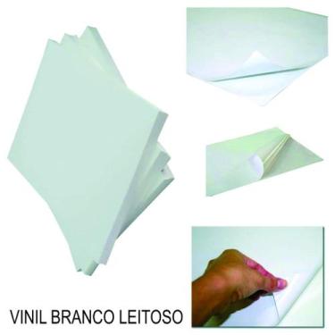 Imagem de 20 Folhas de Adesivos Vinil Branco Leitoso aprova água Jato de Tinta -