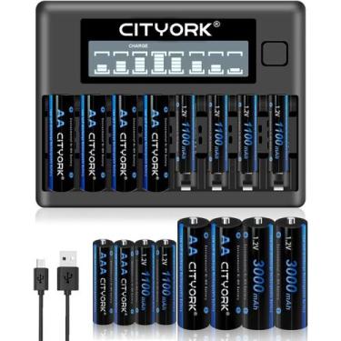 Imagem de Baterias Recarregáveis CITYORK AA 3000mAh x8 + AAA 1100mAh x8