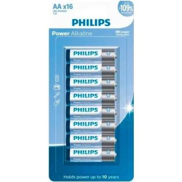 Imagem de 16 Pilhas AA Pequena Alcalina Philips