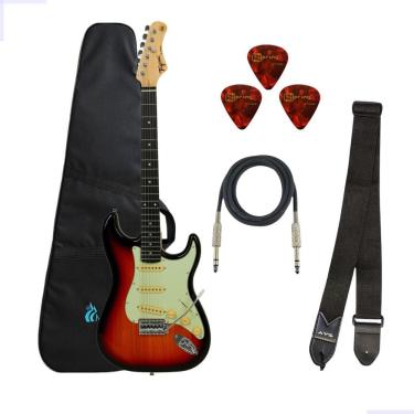Imagem de Kit Guitarra Tagima Stratocaster Tg500 Sunburst