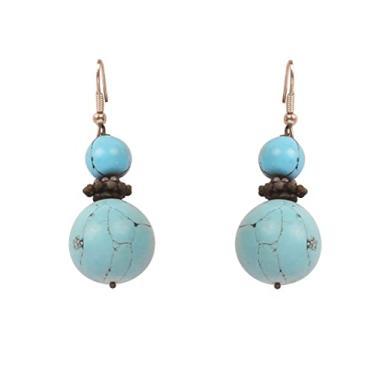 Imagem de Touchstone Lindos brincos indianos de Bollywood tribais intrincadamente feitos à mão em tom prata oxidado para mulheres., Metal, Sem pedras preciosas