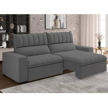 Imagem de Estofado Retratil e Reclinável 4 Lugares 250cm New Mali Grafite