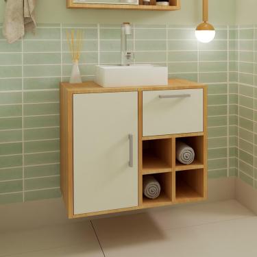 Imagem de Gabinete de Banheiro com Cuba Eduarda I 1 pt 1 gv Mel e Arenas