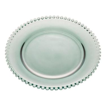 Imagem de Sousplat Cristal Pearl Verde Wolff 32 Cm
