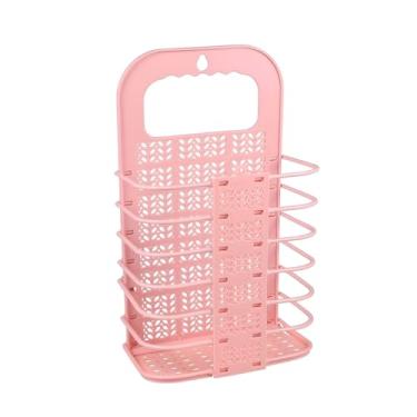 Imagem de Cesto Organizador Dobrável Multiuso, 45 x 30 x 17 cm, Rosa, para Lavanderia e Banheiro