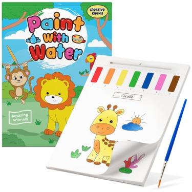 Imagem de Paint With Water Coloring Book for Toddlers: Mess Free Kids Watercolor Painting Activity Kit - Arts and Crafts For Ages 2 3 4 5 6 Years Old - Animals - Pocket Travel Book, Gift Toy, Stocking Stuffers