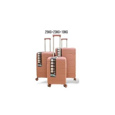 Imagem de Kit Malas de Viagem para 25Kg+23Kg+10Kg Polipropileno Central (ROSE)