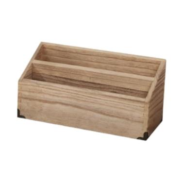 Imagem de WeiLaiKeQi Organizador de mesa de madeira Titular de controle remoto Economizando o organizador da caixa de porta -lápis prático para a sala de estar para a sala