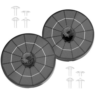 Imagem de Kit de bomba de fonte movida a energia solar atualizado, fonte de banho solar para pássaros com 5 bicos para banho de pássaros, jardim, lagoa ao ar livre