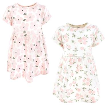 Imagem de Hudson Baby Vestidos de algodão para bebês e meninas, Rosa sálvia suave, 6-9 Meses