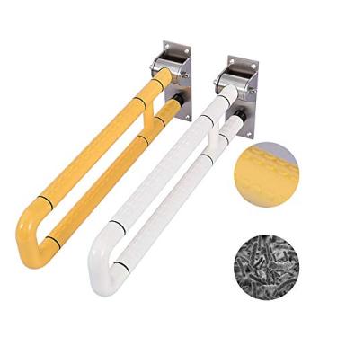 Imagem de Barras de apoio, suporte de segurança, trilhos de mão de aço inoxidável, barra de apoio para vaso sanitário dobrável, barra de equilíbrio de nylon, suporte de parede em forma de U, corrimão de