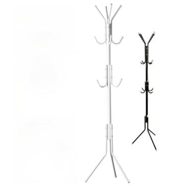 Imagem de Mancebo Cabideiro Chão Roupas 12 Ganchos Organizador Casaco Chapéu(Branco (12 Ganchos))