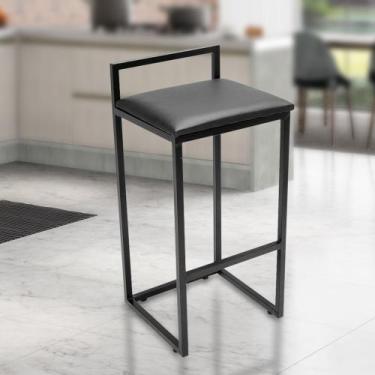 Imagem de Banco Banqueta Industrial 65cm Preta - METALAÇO