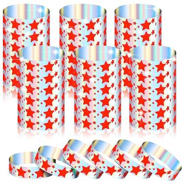 Imagem de Glenmal 500 pulseiras para eventos neon star pulseiras a granel para eventos pulseiras de plástico à prova d'água pulseiras de pulso de carnaval pulseiras de mão adesivas para festa de casamento