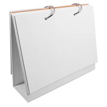 Imagem de VILLCASE Calendário de mesa em branco, fichário faça você mesmo de 20 cm - 15 folhas de papelão branco, calendário flip em branco para exibição de fotos, planejamento de desenho - artesanato em casa