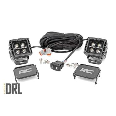 Imagem de Rough Country 2" Black Series Amber DRL Square CREE Cube LED Par - 70903BLKDRLA