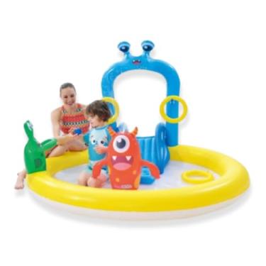 Imagem de Piscina Inflável Infantil com Playground de Monstrinhos, 178x121cm, com Escorregador
