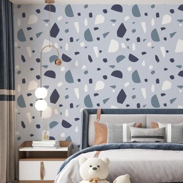 Imagem de Kit 6 Rolos Papel De Parede Adesivo Granilite Azul 3,0M