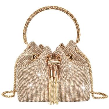 Imagem de Bolsa de noite TOPALL Upgrade Rhinestone Silver Clutch Feminina