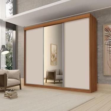 Imagem de Roupeiro Casal Luxo Florença 100% Mdf 3 Portas de Correr 5 Gavetas Tri