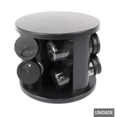 Imagem de Porta Condimento De Vidro Com Suporte Giratório 6 Peças - Duartes