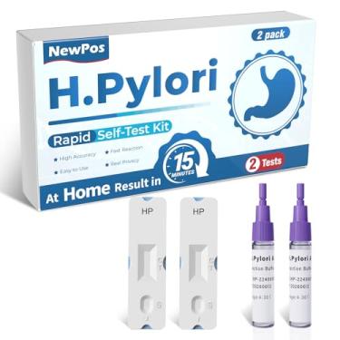 Imagem de NewPos Kit De Teste H. Pylori – 2 Peças De Teste H. Pylori, Autoteste De Fezes H-Pylori (Antígeno) Para Uso Doméstico, 99,9% Preciso, Resultados Rápidos De 10 A 15 Minutos, Fácil De Usar, Sem Necess