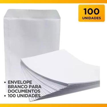 Imagem de Envelope Branco com 100 unid para Documento Curriculum Sulfite A4 - SC