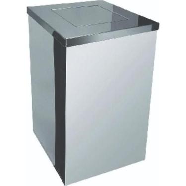 Imagem de Lixeira Quadrada Em Aço Inox Com Tampa Vai-Vem 36 L - JSN