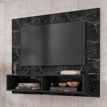 Imagem de Painel para TV Tokyo Nero Marmorizado 2 Nichos - CASA H